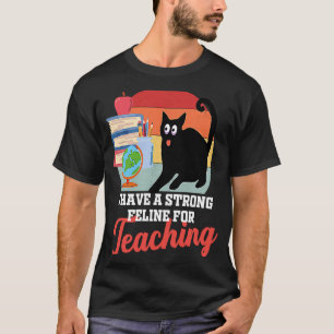 Camiseta Enseñando felino lindo para los maestros hombres m