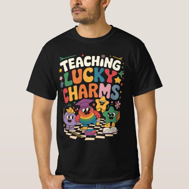 Camiseta Enseñando Lucky Charms al profesor el día de San P (Anverso)
