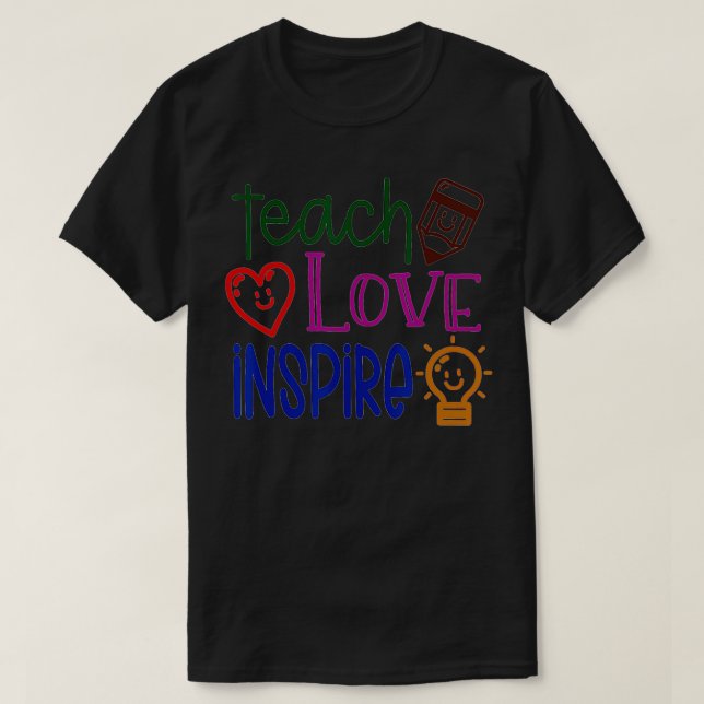 Camiseta Enseñanza, Amor, Inspire, Profesor, Enseñanza, De  (Diseño del anverso)