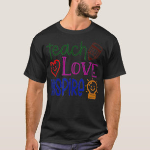 Camiseta Enseñanza, Amor, Inspire, Profesor, Enseñanza, De