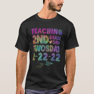 Camiseta Enseñanza de 2º Grado 2-22-22 Divertidas Enseñanza