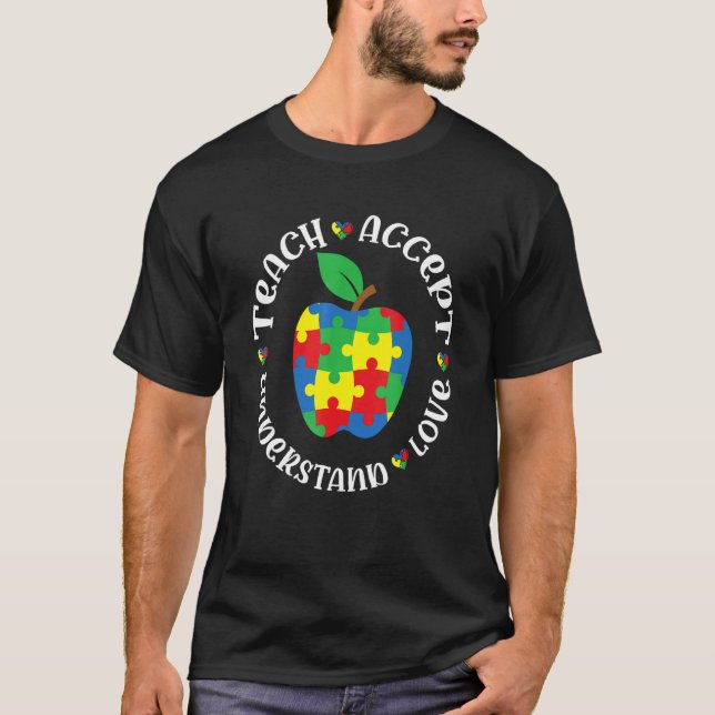 Camiseta Enseñanza de autismo para conciencia aceptan compr (Anverso)