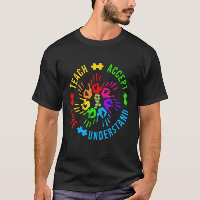 Camiseta Enseñanza de autismo para conciencia aceptan compr (Anverso)
