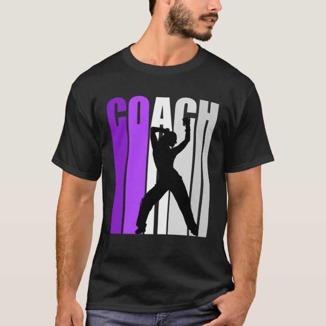 Camiseta Enseñanza de instructores de danza morada retro (Anverso)