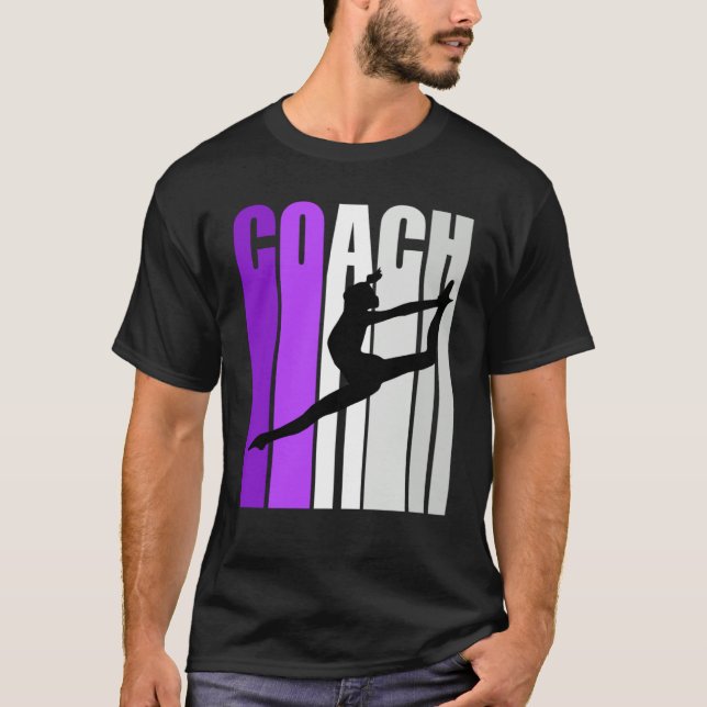 Camiseta Enseñanza de instructores de danza morada retro (Anverso)