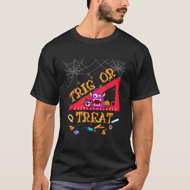 Camiseta Enseñanza De Matemáticas De Halloween: Trampa O En (Anverso)