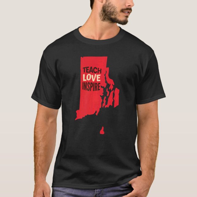 Camiseta Enseñanza de profesores de Rhode Island, amor, Ins (Anverso)