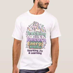 Camiseta Enseñanza de Unicornio con Tipografía Negrita Ener