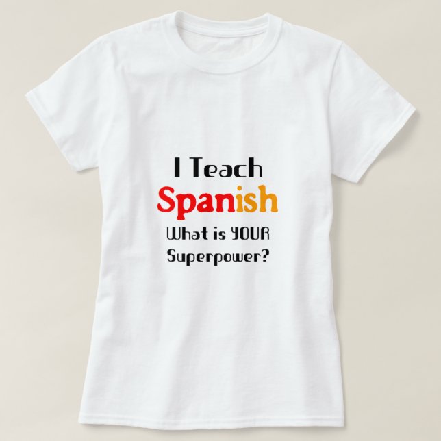 Camiseta enseñanza en español (Diseño del anverso)