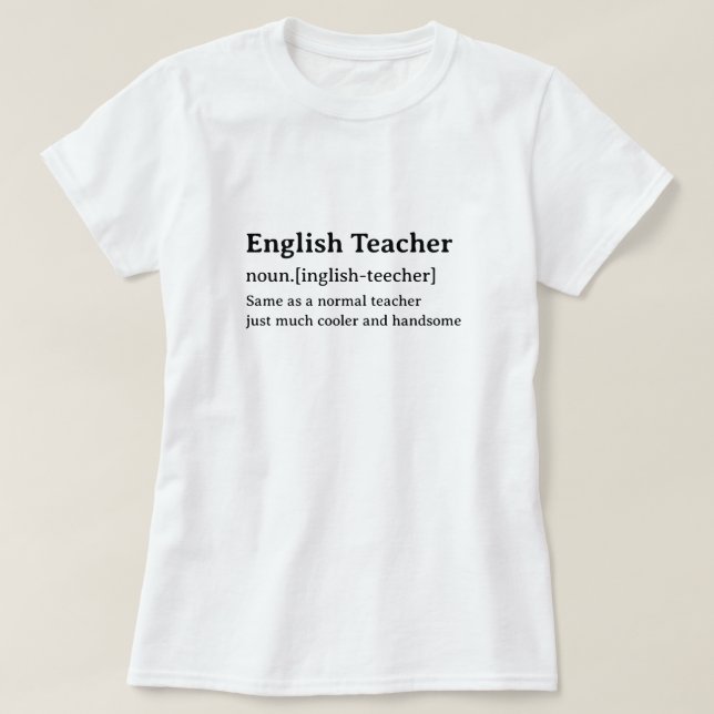 Camiseta Enseñanza inglesa con divertida definición de dicc (Diseño del anverso)
