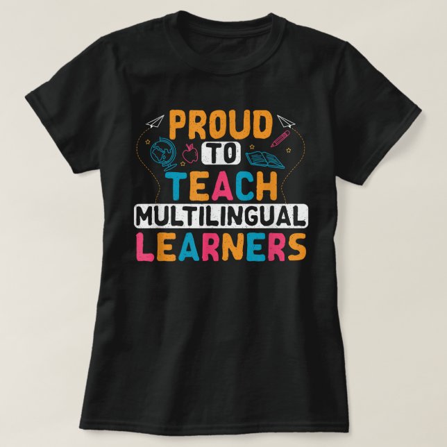 Camiseta Enseñanza lingüística multilingüe ESL (Diseño del anverso)