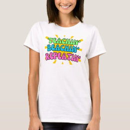 Camiseta Enseñanza, playa, repetición con sol