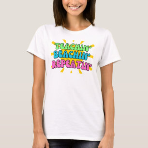 Camiseta Enseñanza, playa, repetición con sol