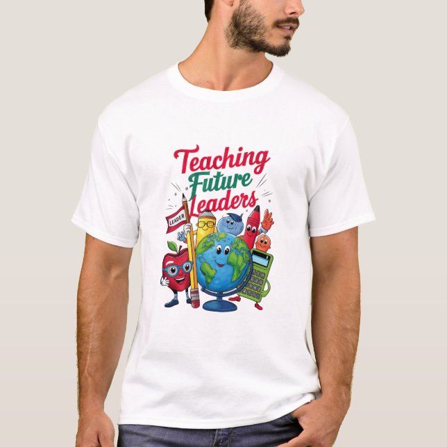 Camiseta Enseñanza Retro Líderes Futuros Profesor Escuela  (Anverso)