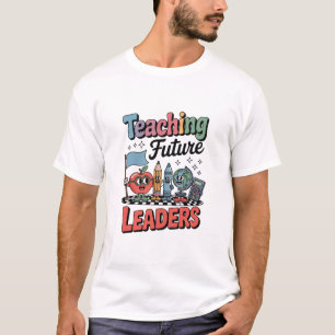 Camiseta Enseñanza Retro Líderes Futuros Profesor Groovy
