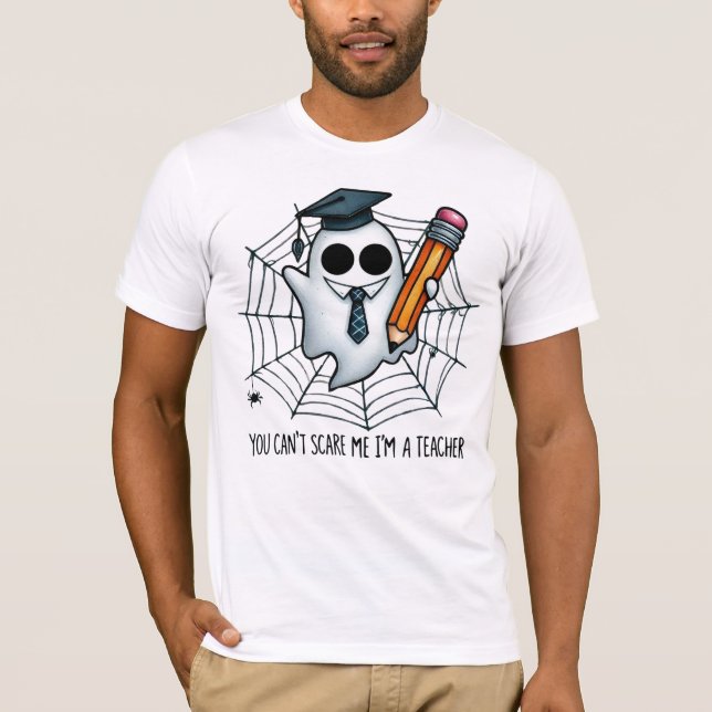 Camiseta Enseñanza y terror - Los fantasmas no tienen oport (Anverso)