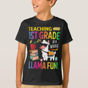 Camiseta Enseñar 1er Grado Es Todo Un Divertido De Llama