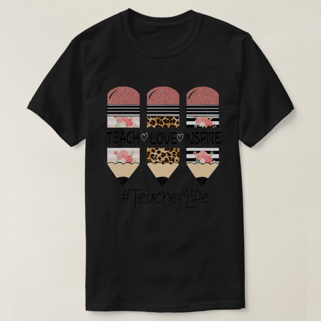 Camiseta Enseñar a los profesores inspiradores de amor (Diseño del anverso)