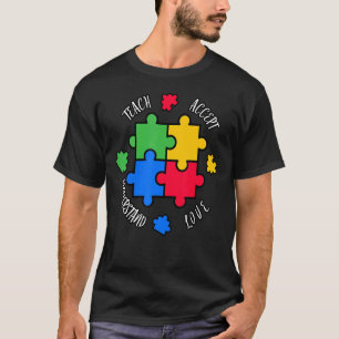 Camiseta Enseñar aceptar amor Entender los avisos de autism