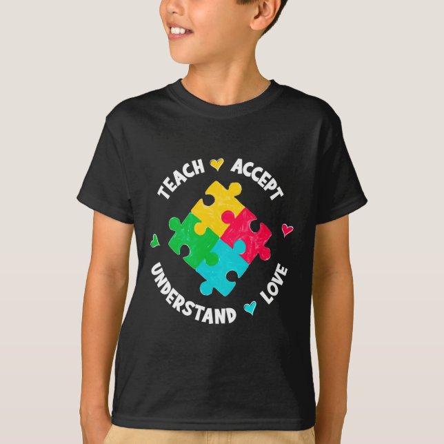 Camiseta Enseñar Aceptar Entender Amar Maestro Conciencia d (Anverso)