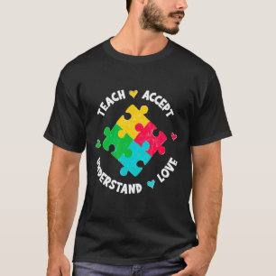 Camiseta Enseñar aceptar entender el amor del profesor auti