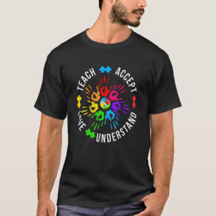 Camiseta Enseñar Aceptar Entender Infinito Amor Autismo Con