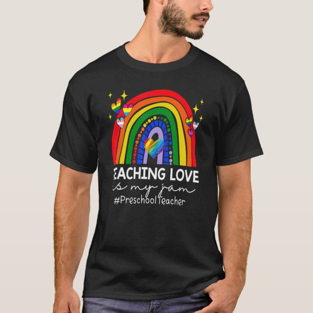 Camiseta Enseñar amor es mi Jam Preescolar de vuelta a (Anverso)