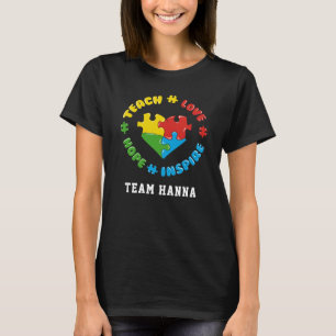 Camiseta Enseñar amor esperanza inspirar autismo Personaliz