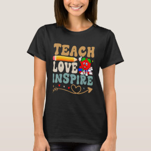 Camiseta Enseñar amor inspira a colorido profesor Garde