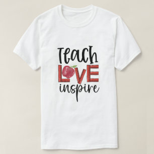 Camiseta Enseñar Amor Inspirar Agradecimiento a los Maestro