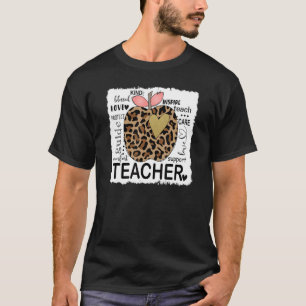 Camiseta Enseñar amor inspirar leopardo de la impresión App