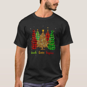 Camiseta Enseñar amor Inspire árbol de Navidad con plante r