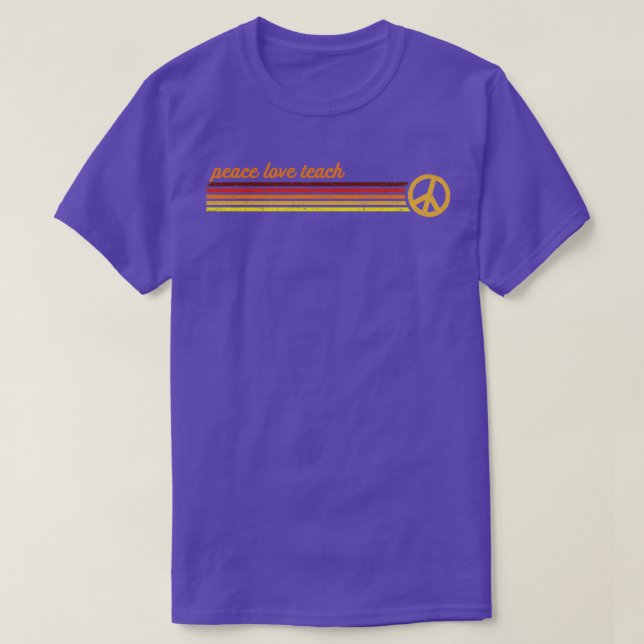 Camiseta Enseñar con franjas retro de puesta de sol (Diseño del anverso)