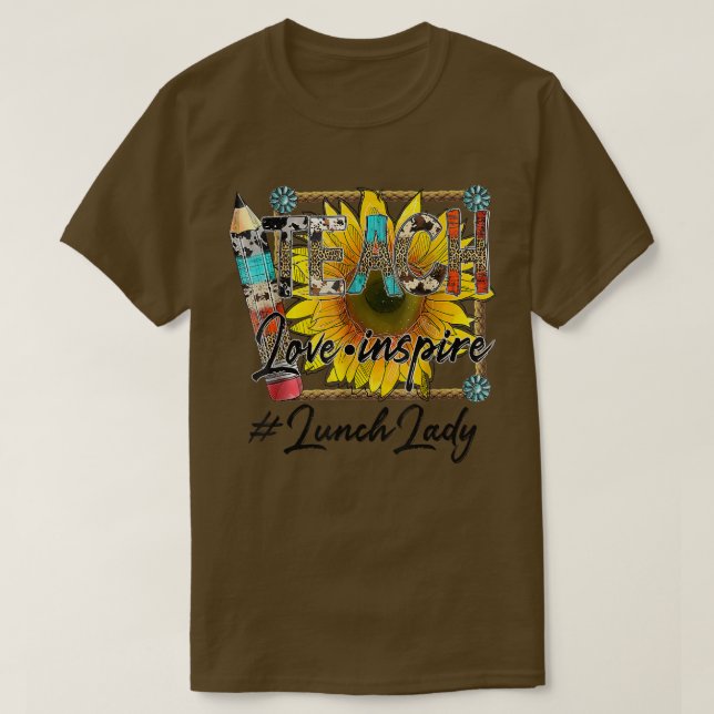 Camiseta Enseñar el amor inspirar de vuelta a la escuela Lu (Diseño del anverso)