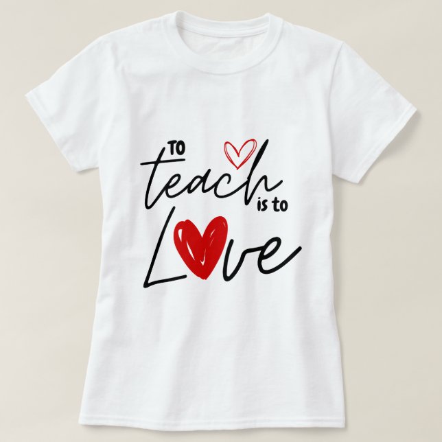 Camiseta Enseñar es amar la colección de profesores (Diseño del anverso)