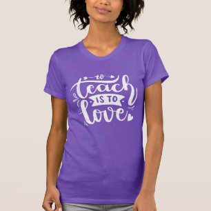 Camiseta Enseñar es Amar Regalo de Letra de Cita para Maest