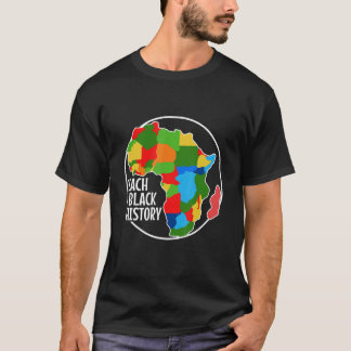 Camiseta Enseñar la historia negra como símbolos africanos