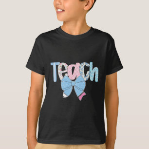 Camiseta Enseñar lazo coqueta a profesor feliz primer día d