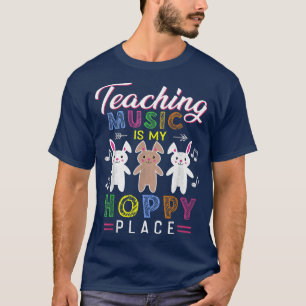 Camiseta Enseñar Música Es Mi Lugar Adorable Tees Cute Bunn