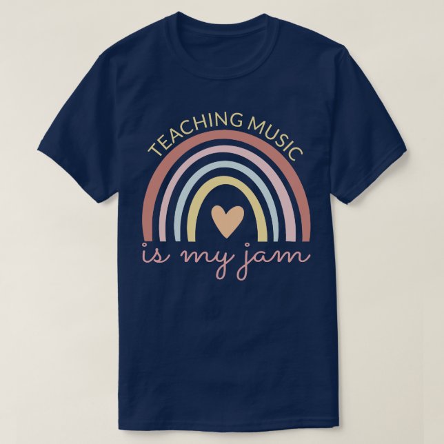 Camiseta Enseñar música es mi mermelada, boho arcoiris (Diseño del anverso)