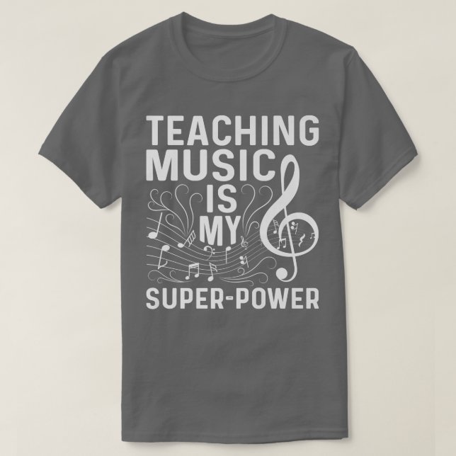 Camiseta Enseñar música es mi SuperPower Pianista Set Pia (Diseño del anverso)