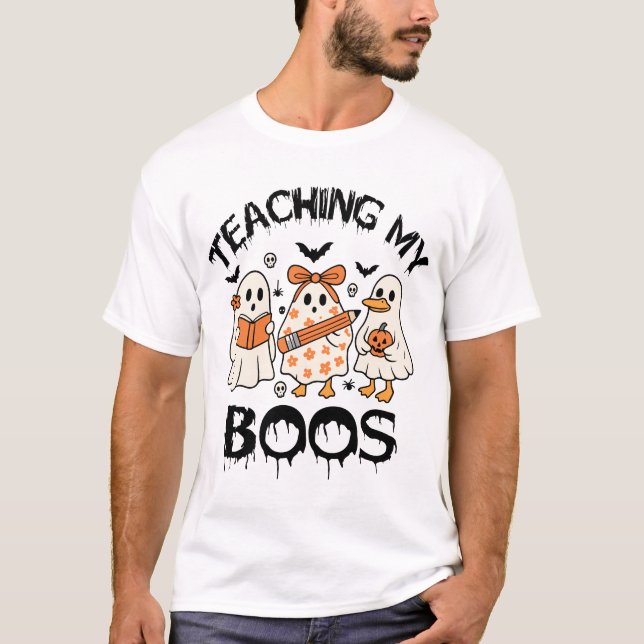 Camiseta Enseñar Retro a Mis Jefes Halloween (Anverso)