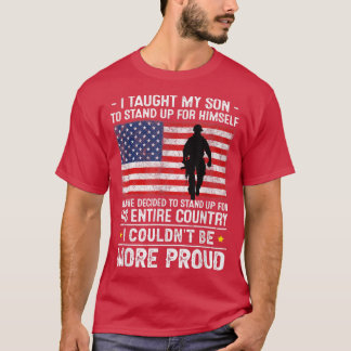Camiseta Enseñé a mi hijo a levantarse, orgulloso militar