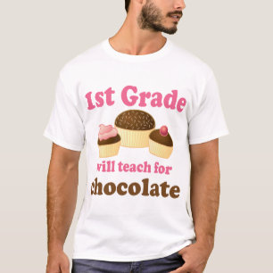 Camiseta Enseñe al 1r grado para el chocolate