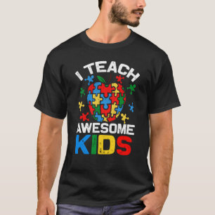 Camiseta Enseño a asombrosos niños autismo, educación espec