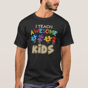 Camiseta Enseño a asombrosos niños autismo, educación espec