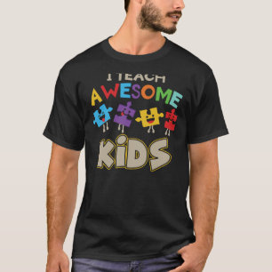 Camiseta Enseño a asombrosos niños autismo, educación espec