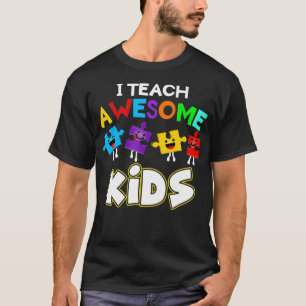 Camiseta Enseño a asombrosos niños divertidos autismo edu