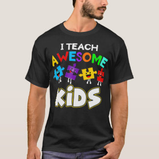 Camiseta Enseño a asombrosos niños divertidos autismo educa