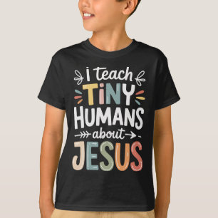 Camiseta Enseño a humanos diminutos sobre Jesús _1